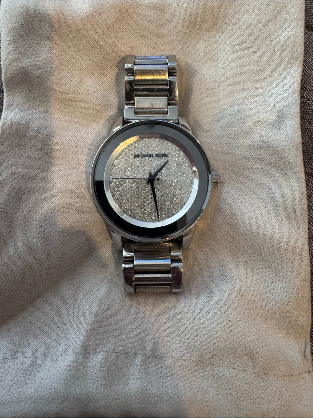 Michael Kors Silver Glitter Dial Stainless Steel Bracelet Watch
